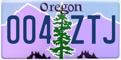 OR license plate 004ZTJ