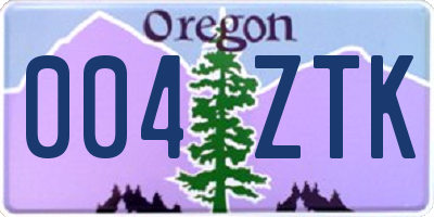 OR license plate 004ZTK