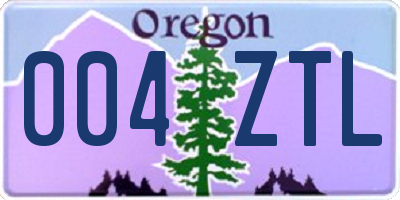 OR license plate 004ZTL