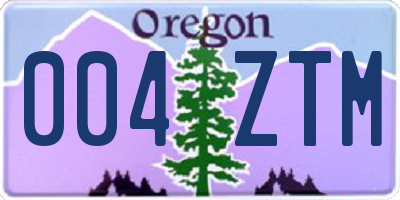 OR license plate 004ZTM