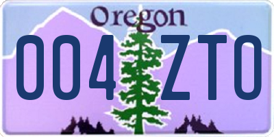 OR license plate 004ZTO