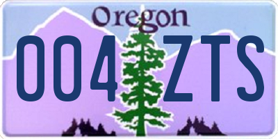 OR license plate 004ZTS