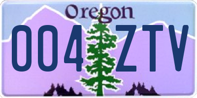OR license plate 004ZTV