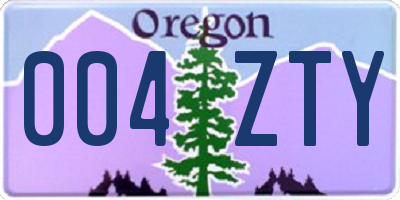 OR license plate 004ZTY
