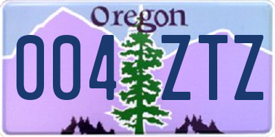 OR license plate 004ZTZ