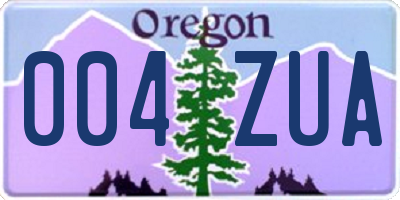 OR license plate 004ZUA