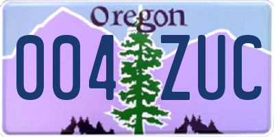 OR license plate 004ZUC