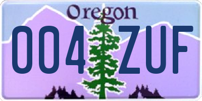 OR license plate 004ZUF