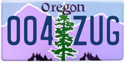 OR license plate 004ZUG