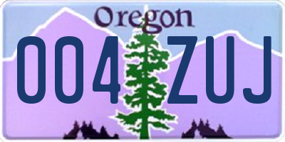 OR license plate 004ZUJ