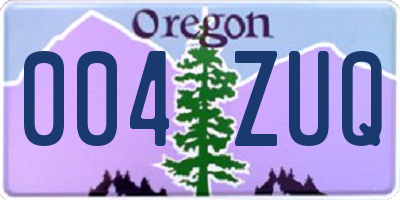 OR license plate 004ZUQ