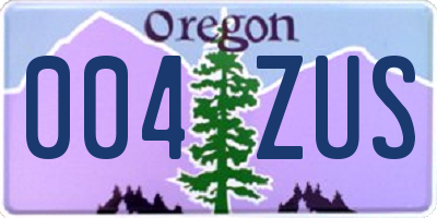 OR license plate 004ZUS
