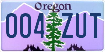 OR license plate 004ZUT
