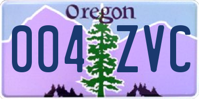 OR license plate 004ZVC