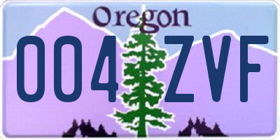 OR license plate 004ZVF