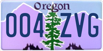 OR license plate 004ZVG