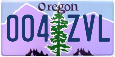 OR license plate 004ZVL