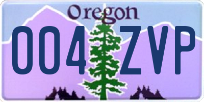 OR license plate 004ZVP