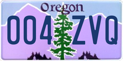 OR license plate 004ZVQ