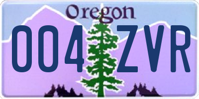 OR license plate 004ZVR