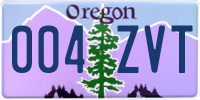 OR license plate 004ZVT