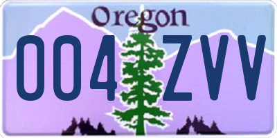 OR license plate 004ZVV