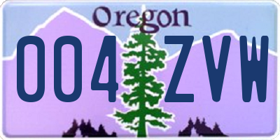 OR license plate 004ZVW