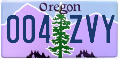 OR license plate 004ZVY