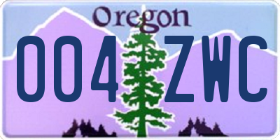 OR license plate 004ZWC