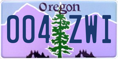 OR license plate 004ZWI