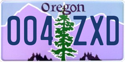 OR license plate 004ZXD
