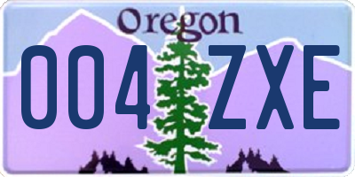 OR license plate 004ZXE
