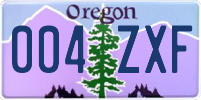 OR license plate 004ZXF