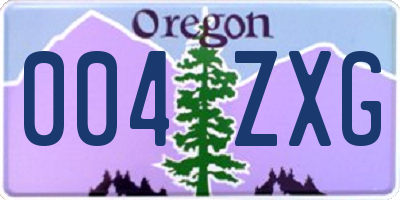 OR license plate 004ZXG
