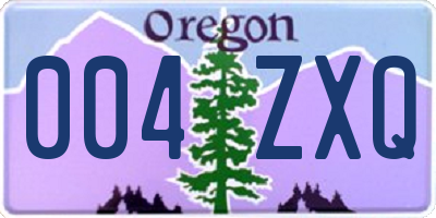 OR license plate 004ZXQ