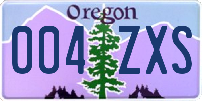 OR license plate 004ZXS