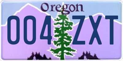 OR license plate 004ZXT