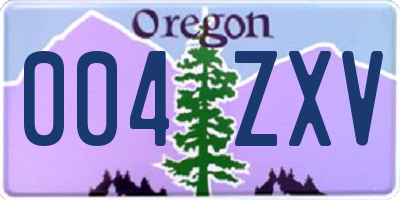 OR license plate 004ZXV