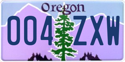OR license plate 004ZXW