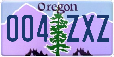 OR license plate 004ZXZ