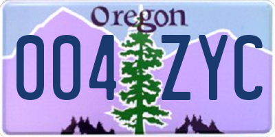 OR license plate 004ZYC