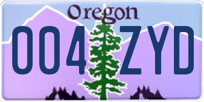 OR license plate 004ZYD