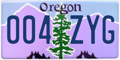 OR license plate 004ZYG