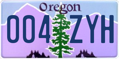 OR license plate 004ZYH