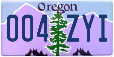 OR license plate 004ZYI