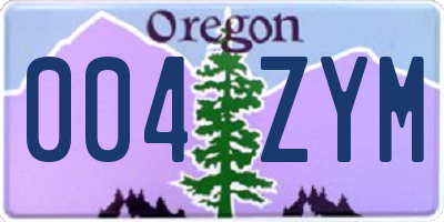 OR license plate 004ZYM