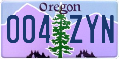 OR license plate 004ZYN