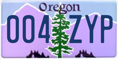 OR license plate 004ZYP