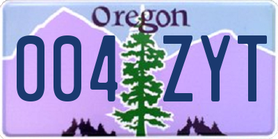 OR license plate 004ZYT