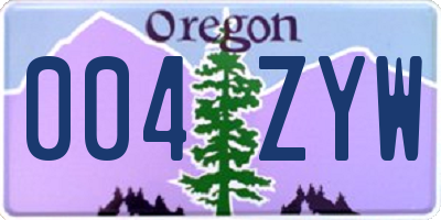 OR license plate 004ZYW